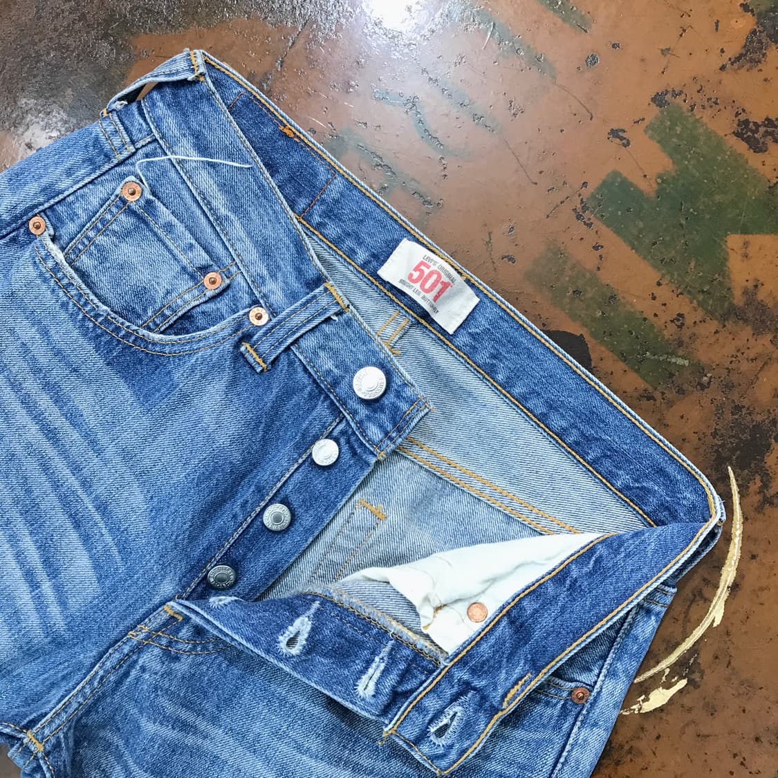리바이스 501 연청 데미지 데님 팬츠 청바지 허리 27 28 사이즈 상품이미지6