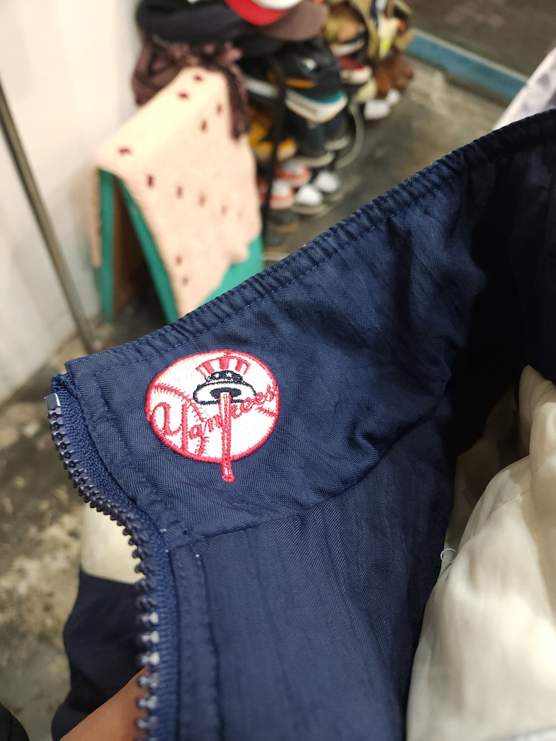 apex one 90s 뉴욕양키스 누빔 점퍼 오버핏소매 usa 상품이미지3