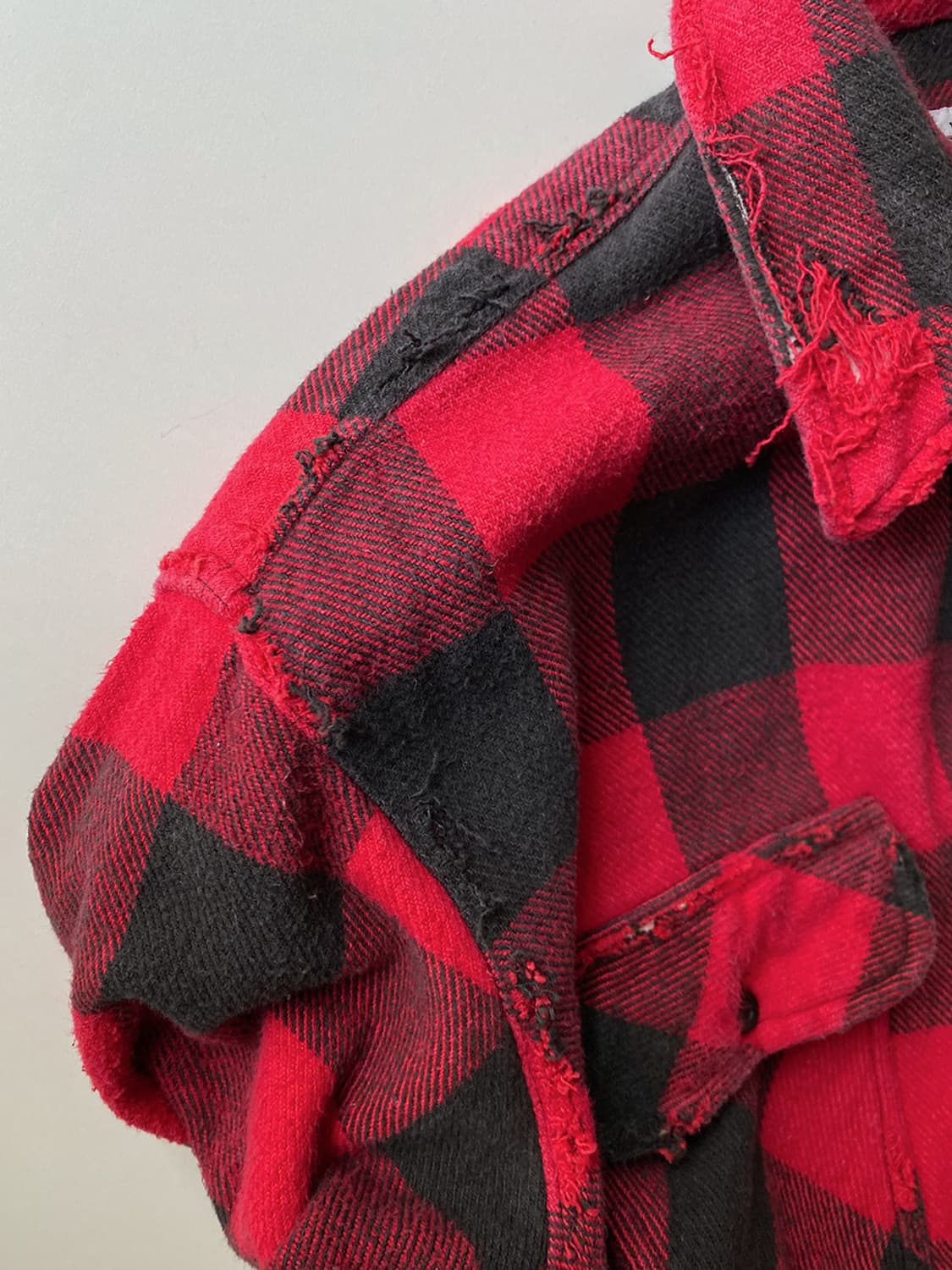 60s 빈티지 Bud Berma 디스트로이드 플란넬 셔츠 상품이미지4