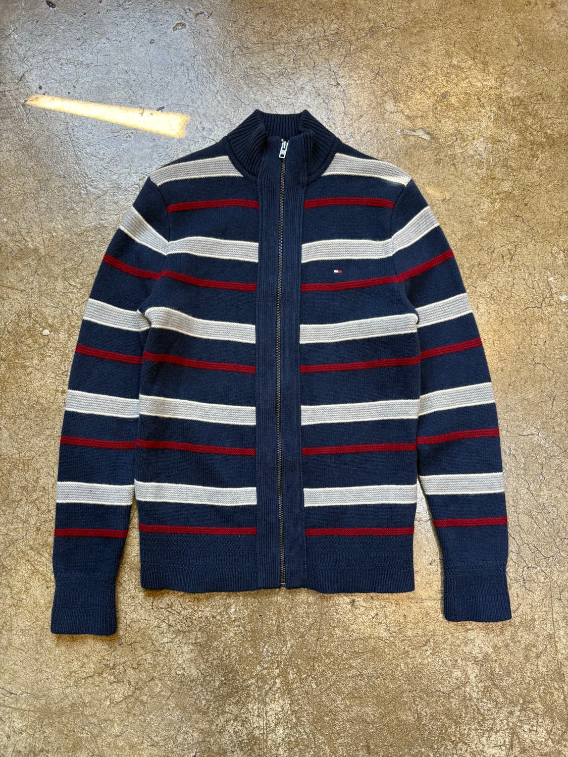 타미힐피거 멀티 컬러 니트 집업 상품이미지1