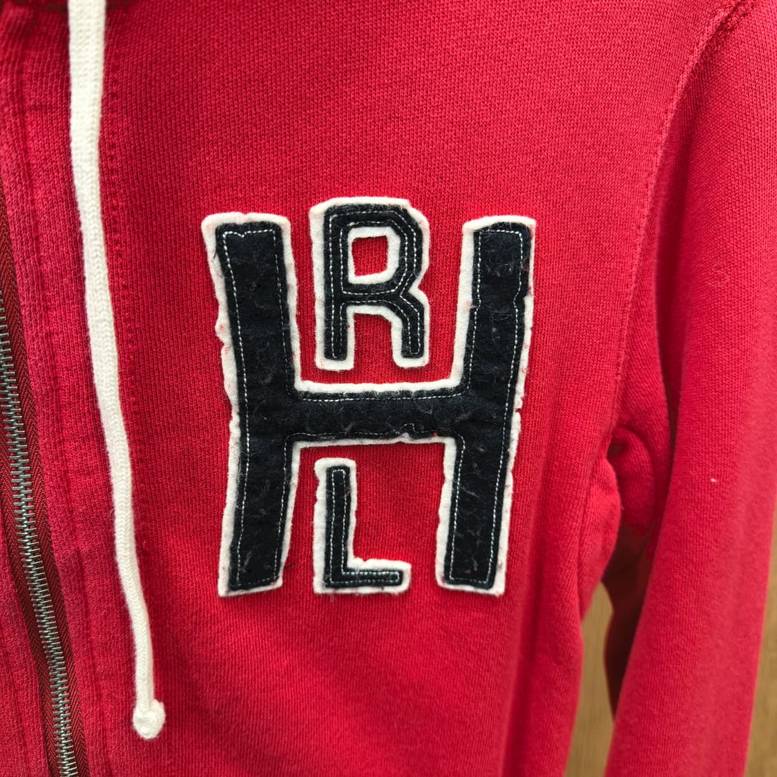 폴로 랄프 로렌 후드 집업 로고 패치 배색 후드 디테일 레귤러핏 레드 상품이미지6