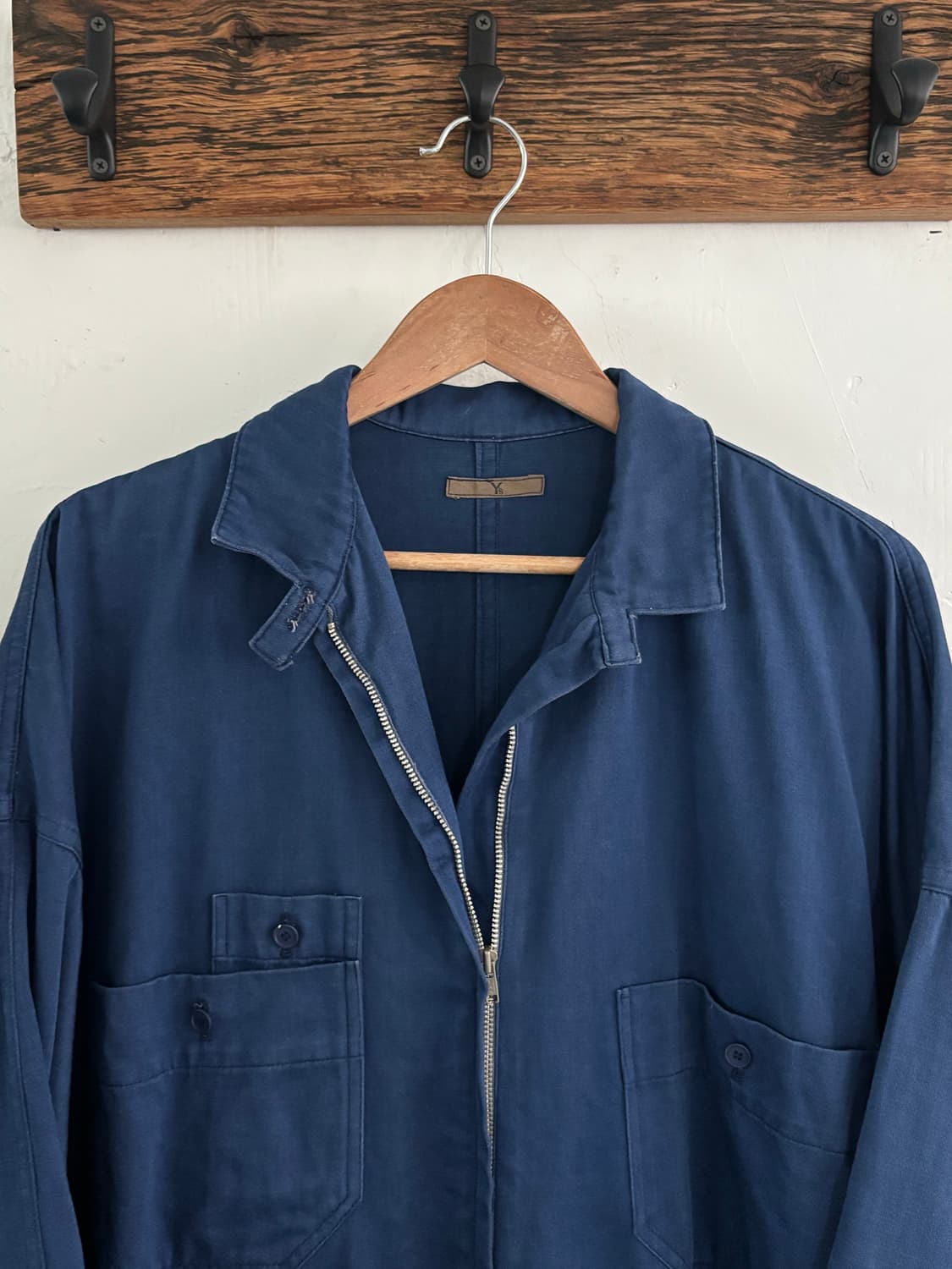 Y’s 요지야마모토 90’s 블루 롱 코튼 자켓 상품이미지3