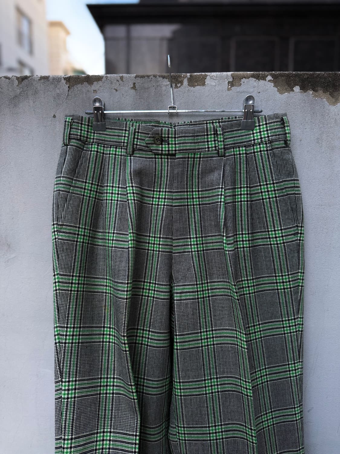 일본빈티지 체크 울 슬랙스 상품이미지2