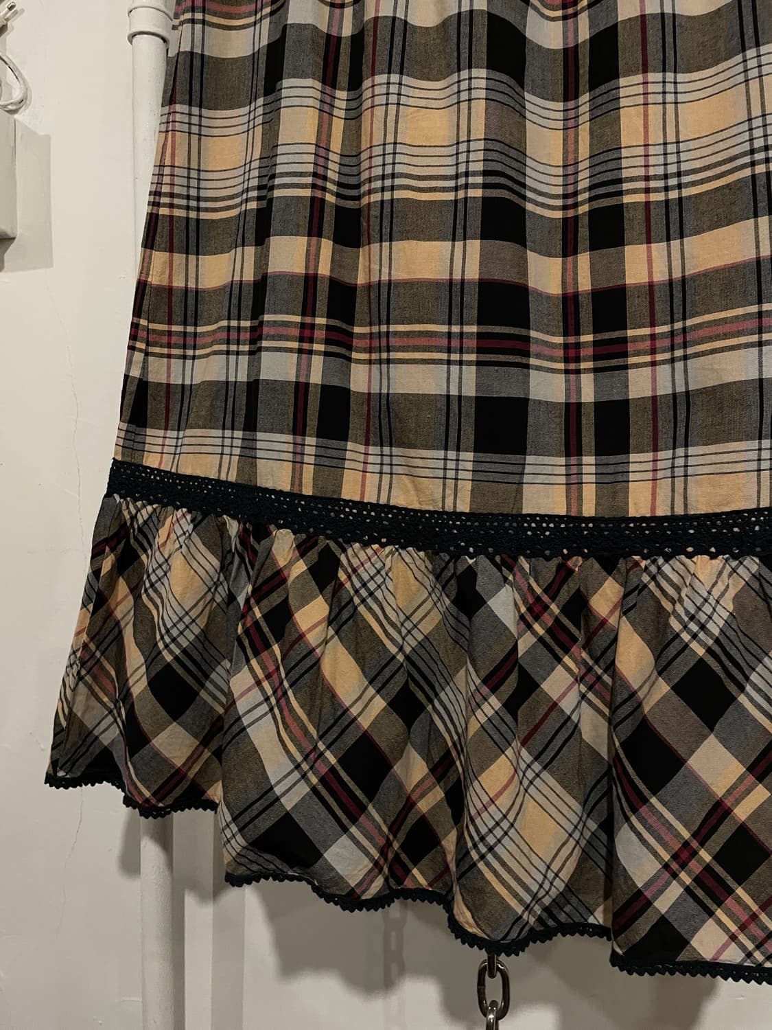 레이스 체크 패턴 스커트 상품이미지3