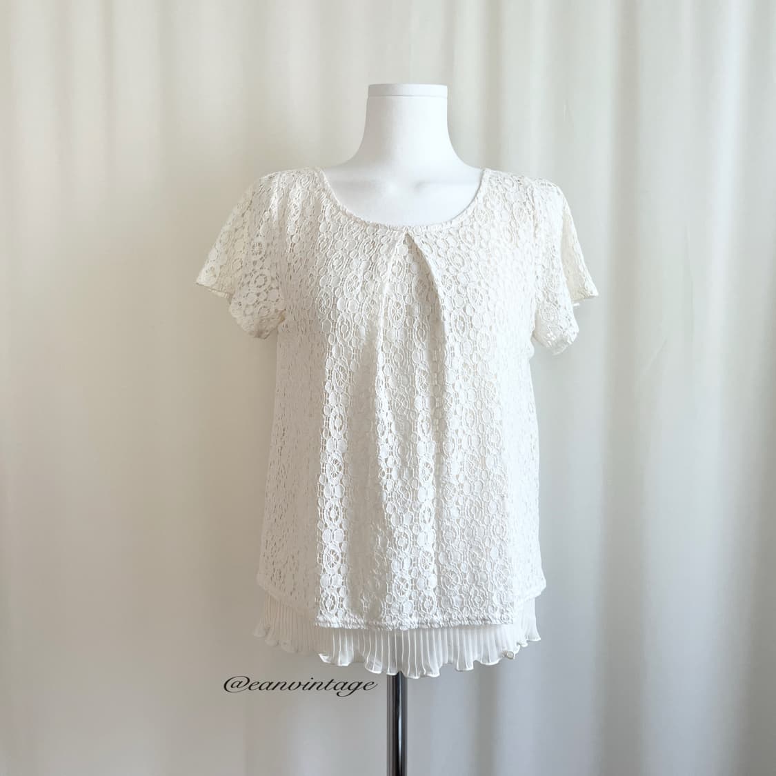 pale cream lace layered blouse 상품이미지4