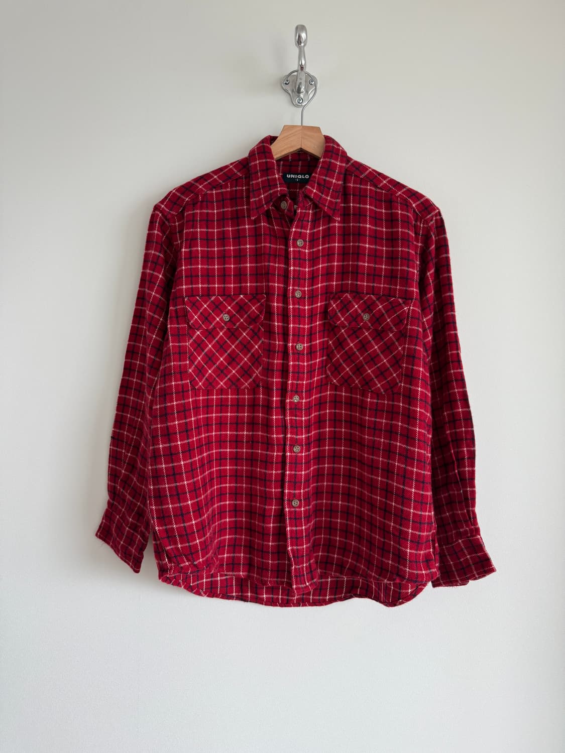 올드 유니클로(UNIQLO) 박스로고 플란넬 셔츠 상품이미지1