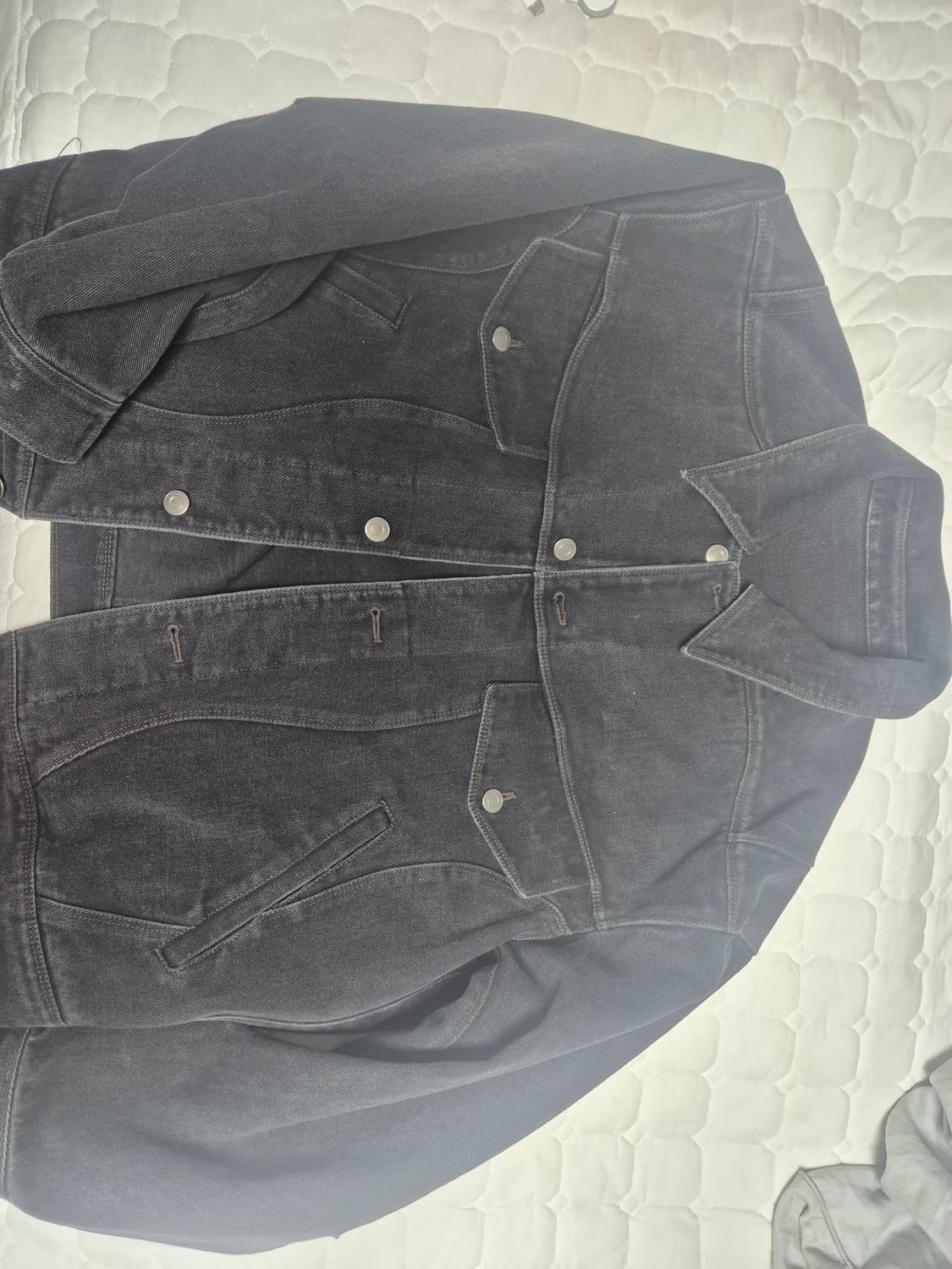 쿠어 트위스트 데님 트러거 자켓 (블랙)M 상품이미지4