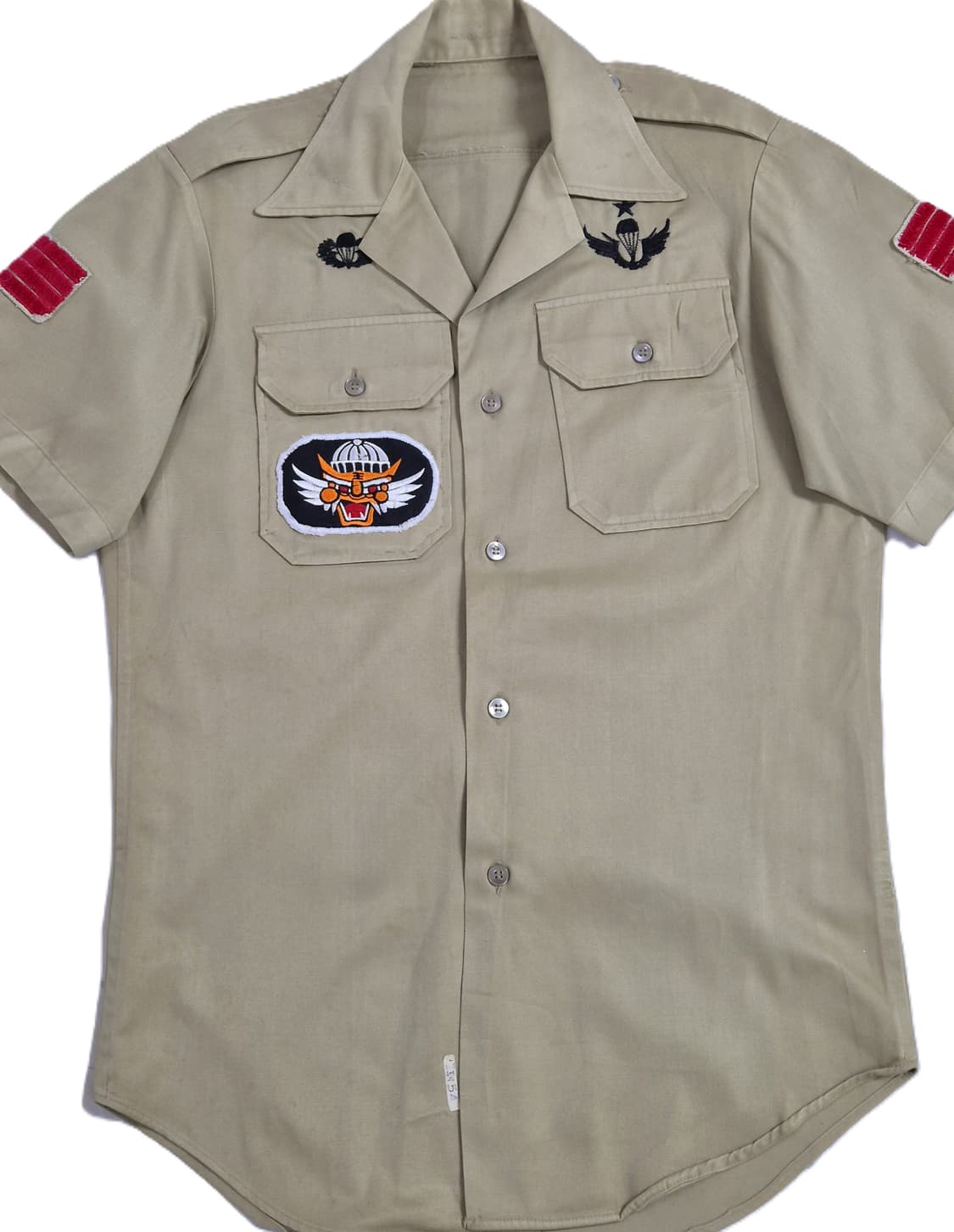 육군 구형 9공수특전여단 병장 정복 전투복 상의 카키 반팔 셔츠 (S) 상품이미지7