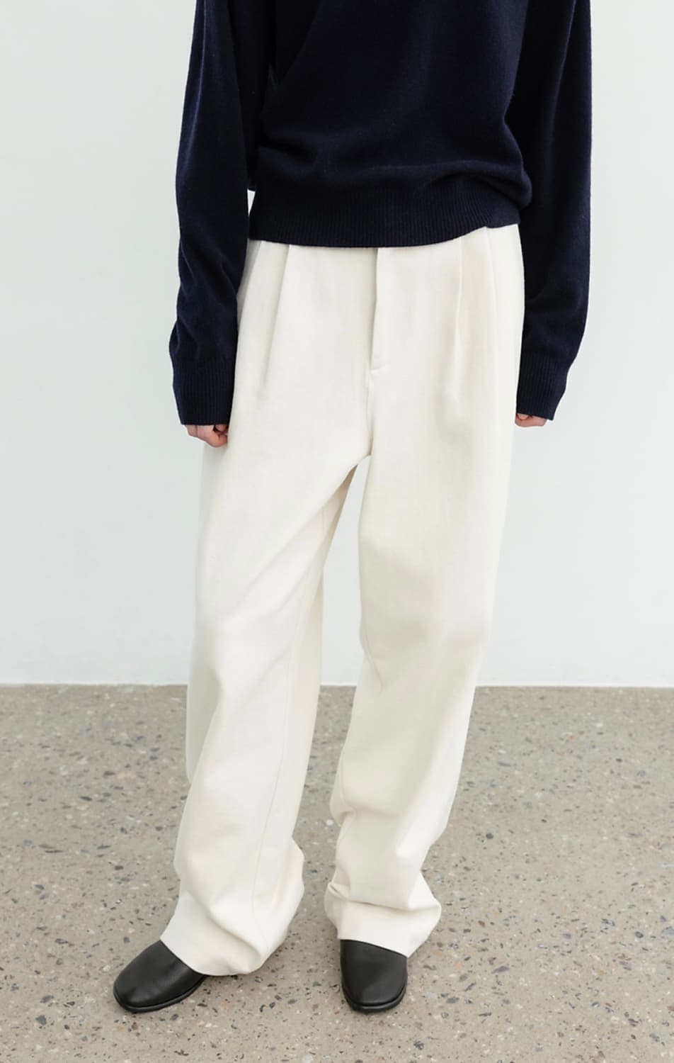 Lfm wide two tuck pants beige 상품이미지2