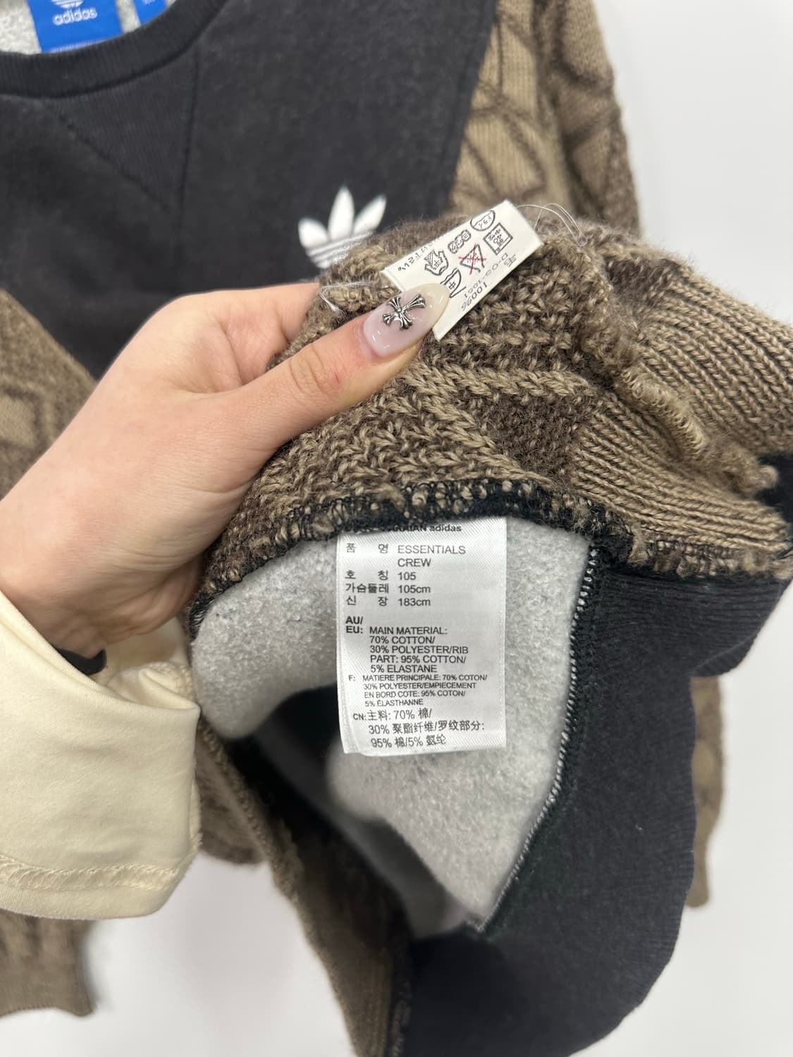 아디다스 니트 차콜 커스텀 맨투맨 상품이미지4