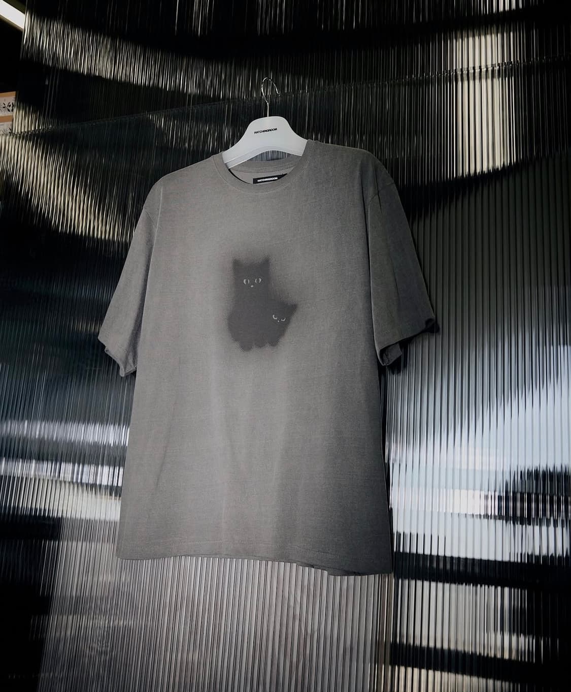 Ghost Cat Tee Dyed Charcoal 상품이미지1