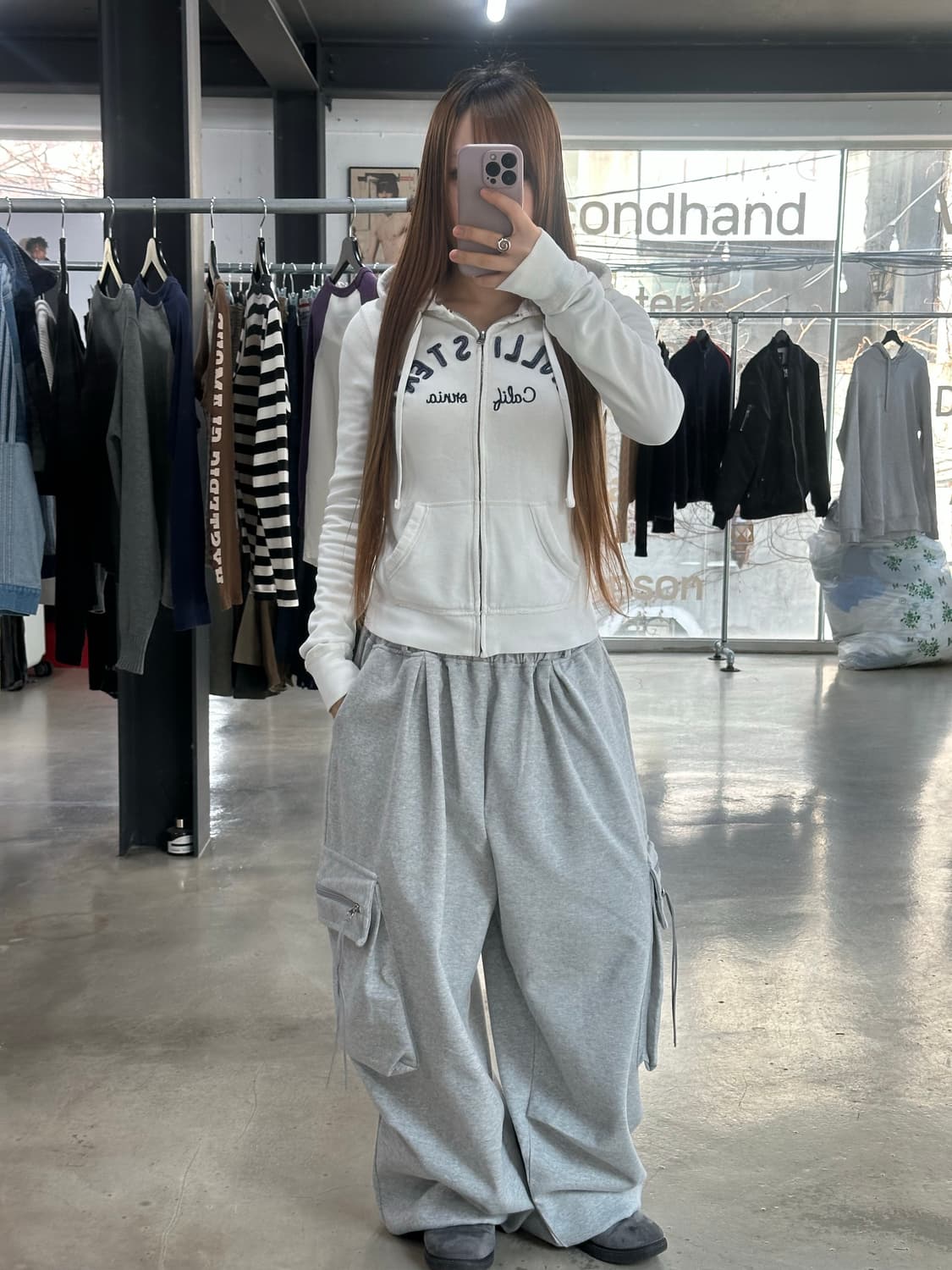 홀리스터 후드집업 화이트 상품이미지3