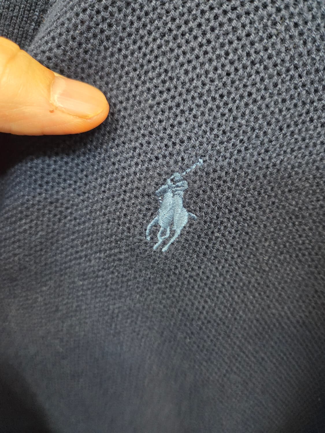 폴로랄프로렌 피마코튼 와플 가디건 m 다크네이비  상품이미지4