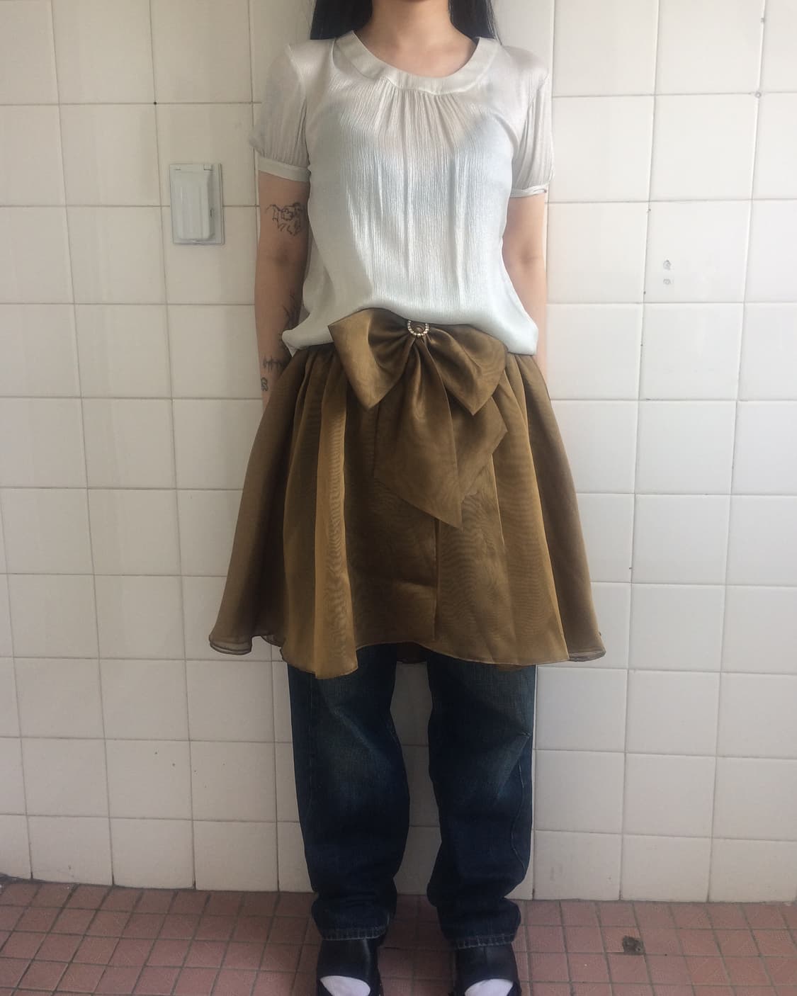 Ribbon point layered skirt 상품이미지7