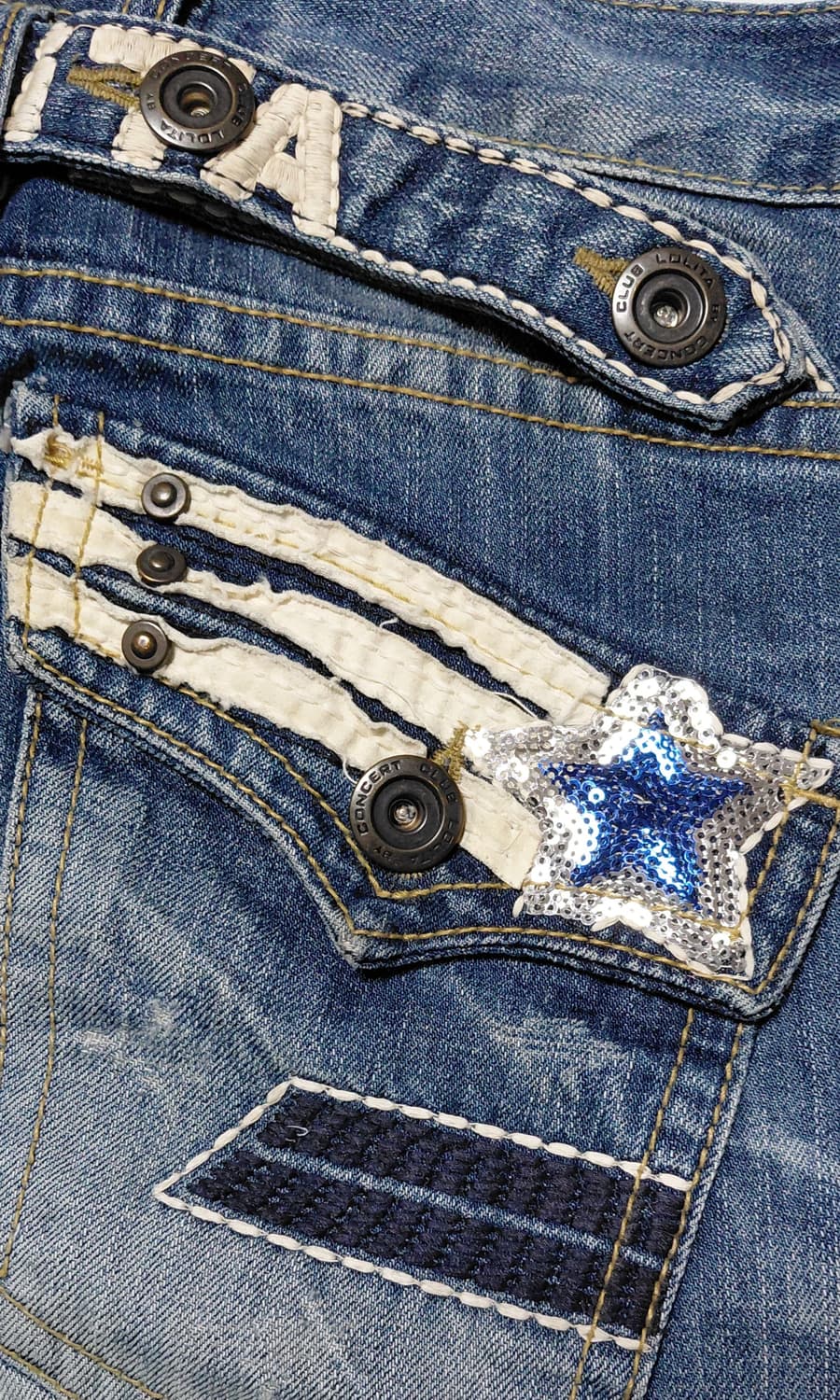 [XS] 로리타 진(Lolita Jeans) 시퀸 스타 와펜 빈티지 데님 상품이미지9