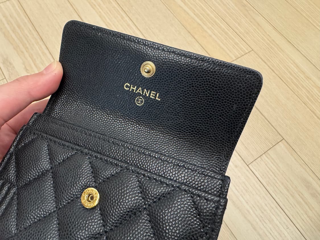 샤넬 보이 똑딱이 카드지갑 캐비어 블랙금장 30번대 상품이미지5
