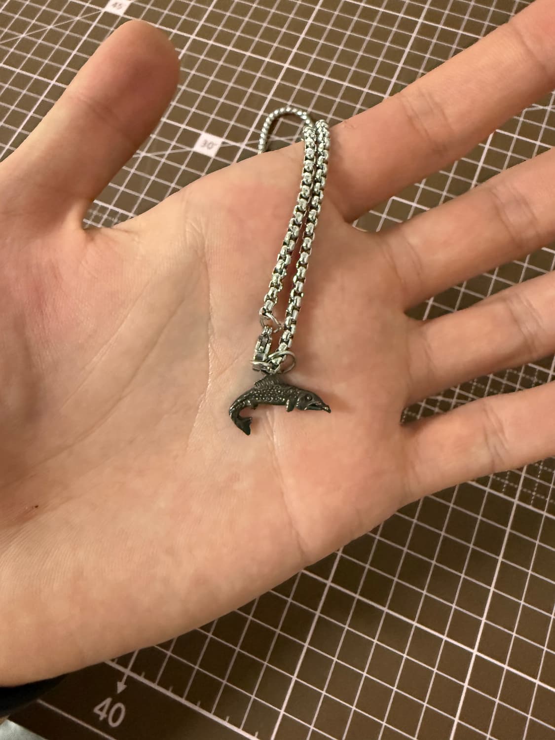 빈티지 나바호 실버 송어 팬던트, 체인 상품이미지3