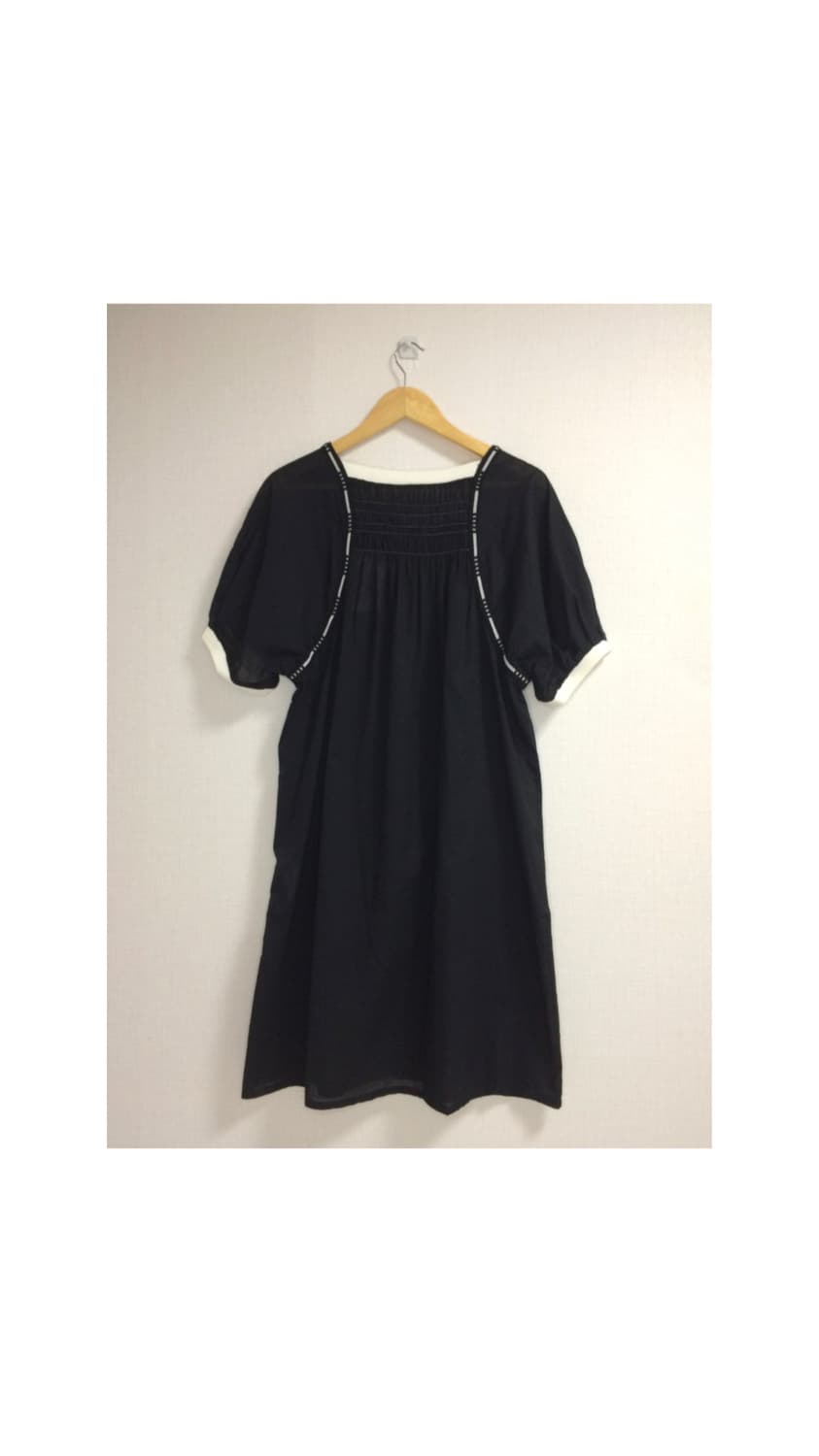 스나오쿠와하라 블랙 퍼프 레이스 원피스 상품이미지6