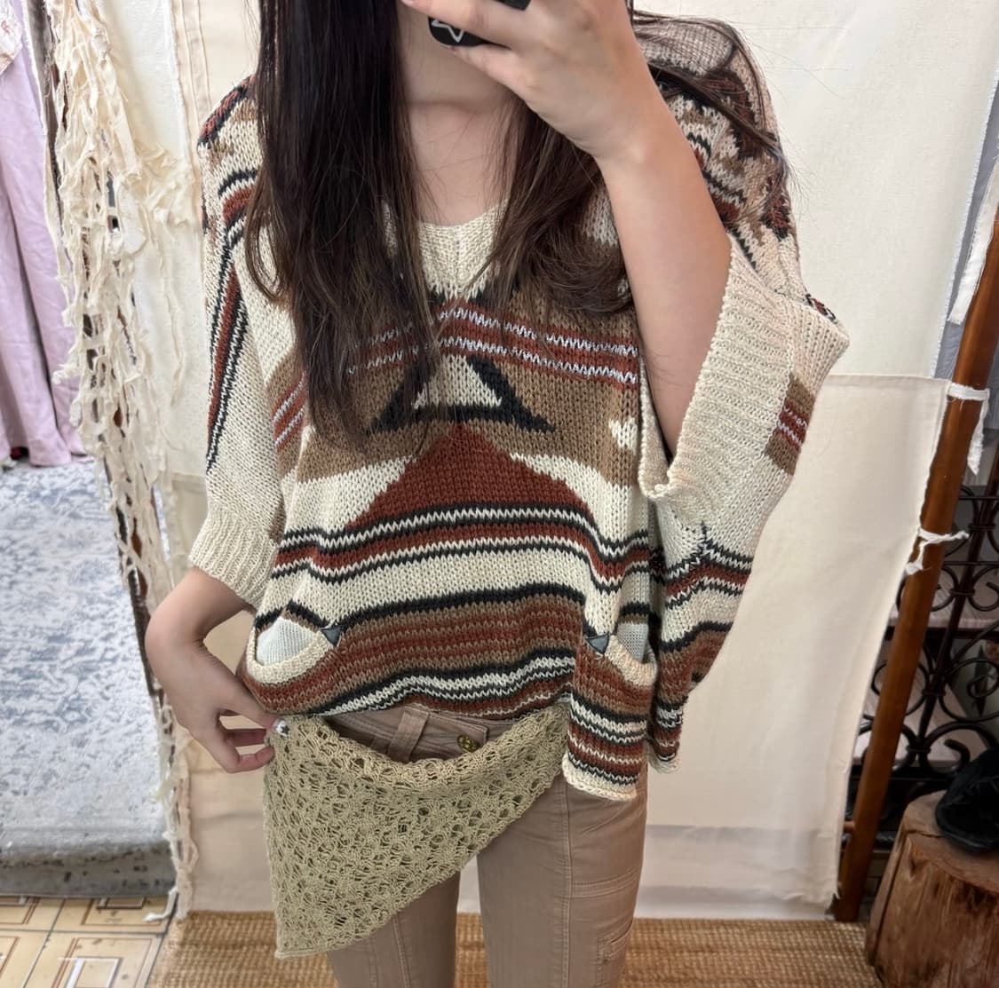 linen ethnic top 상품이미지4