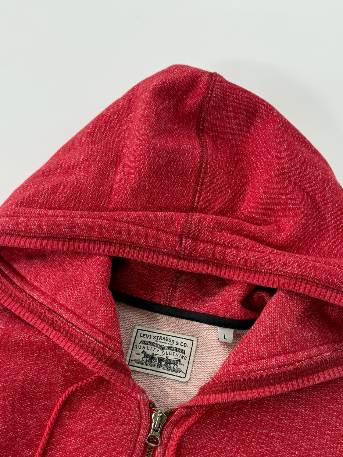 리바이스 00‘s 루즈핏 스타로고 멜란지 레드 스웻 후드집업 상품이미지7