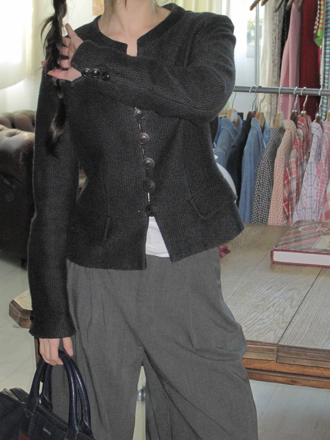 블랙 코튼 자켓 상품이미지2