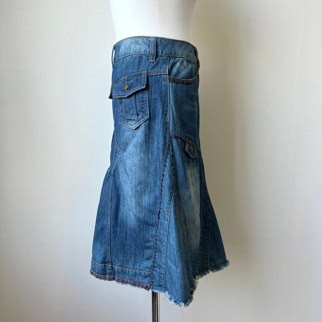 vintage mood denim midi skirt 상품이미지5