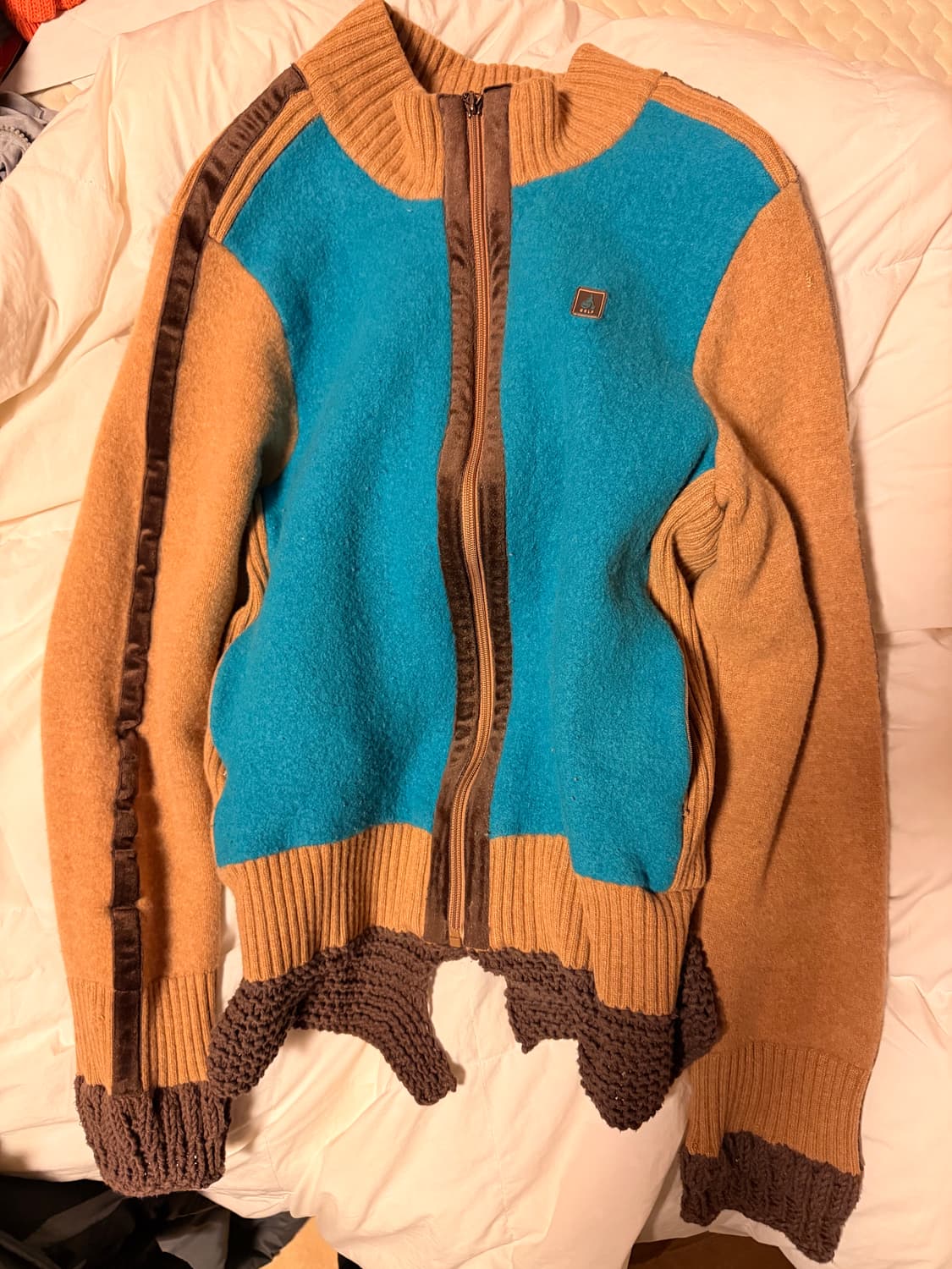 빈티지 빈폴 민트초코 니트집업 상품이미지1