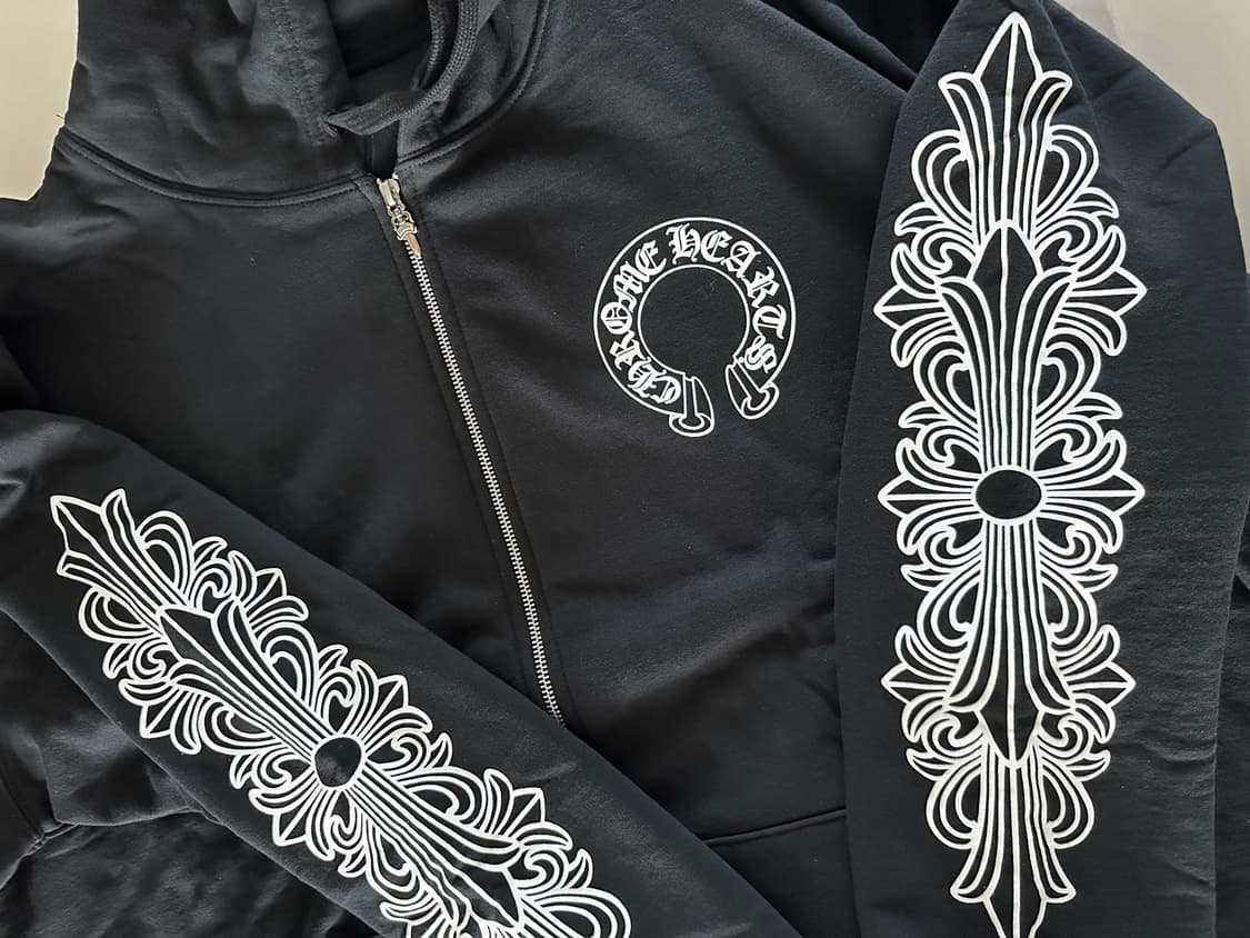 크롬하츠 홀슈스 플로랄 헤비웨이트 후드 XXL 하와이구매 영수증O 상품이미지1