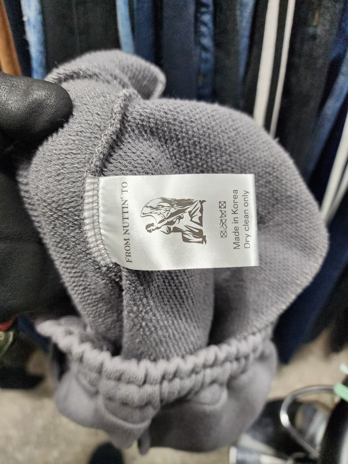 (새상품) From nuttin to 배색 와이드 스웻팬츠 상품이미지5