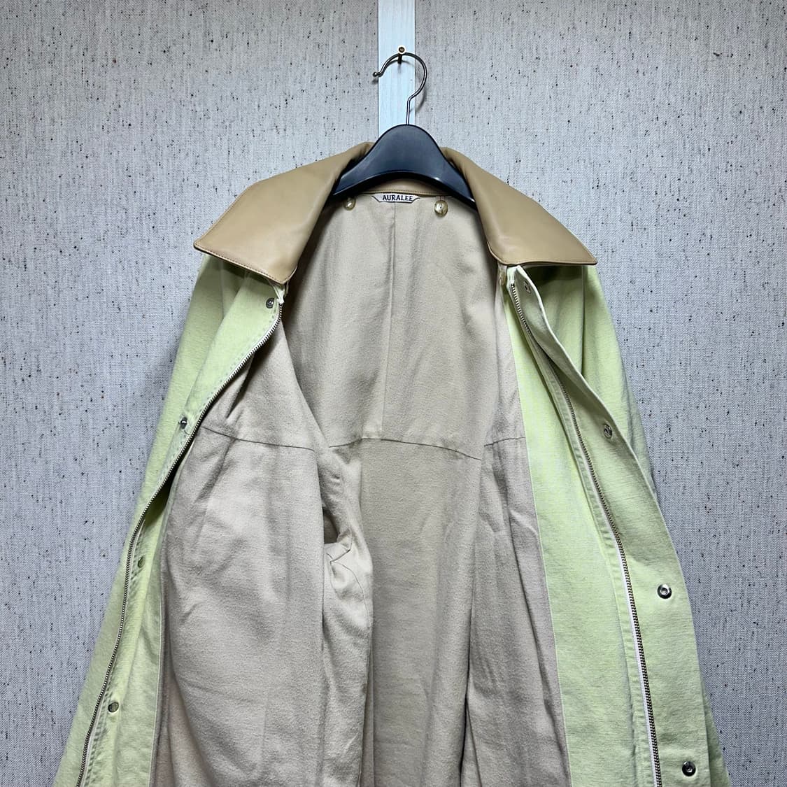 오라리 덕헌팅 블루종 레더카라 워크 코트 상품이미지8