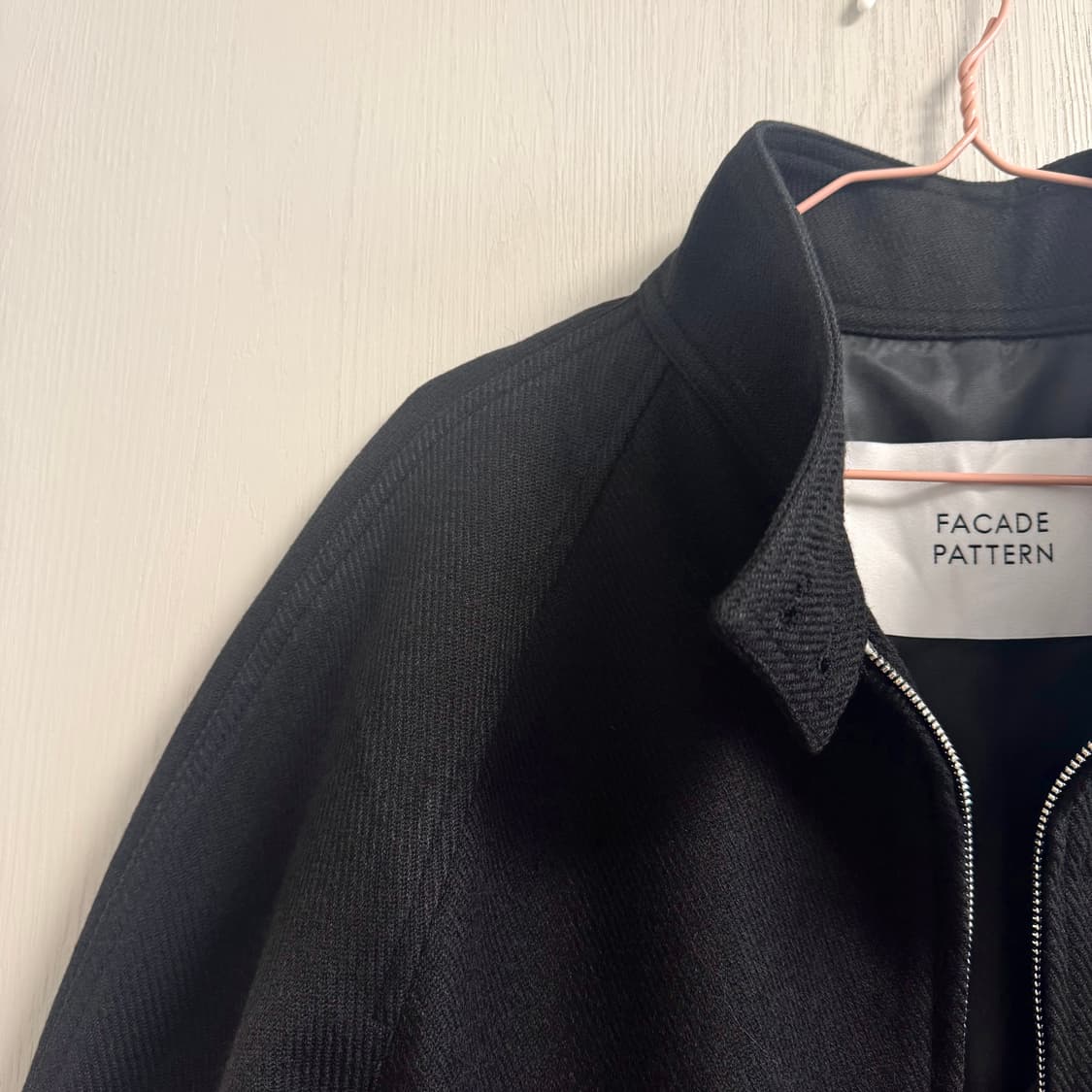 (s) 파사드패턴 울 블루종 자켓 블랙 상품이미지5