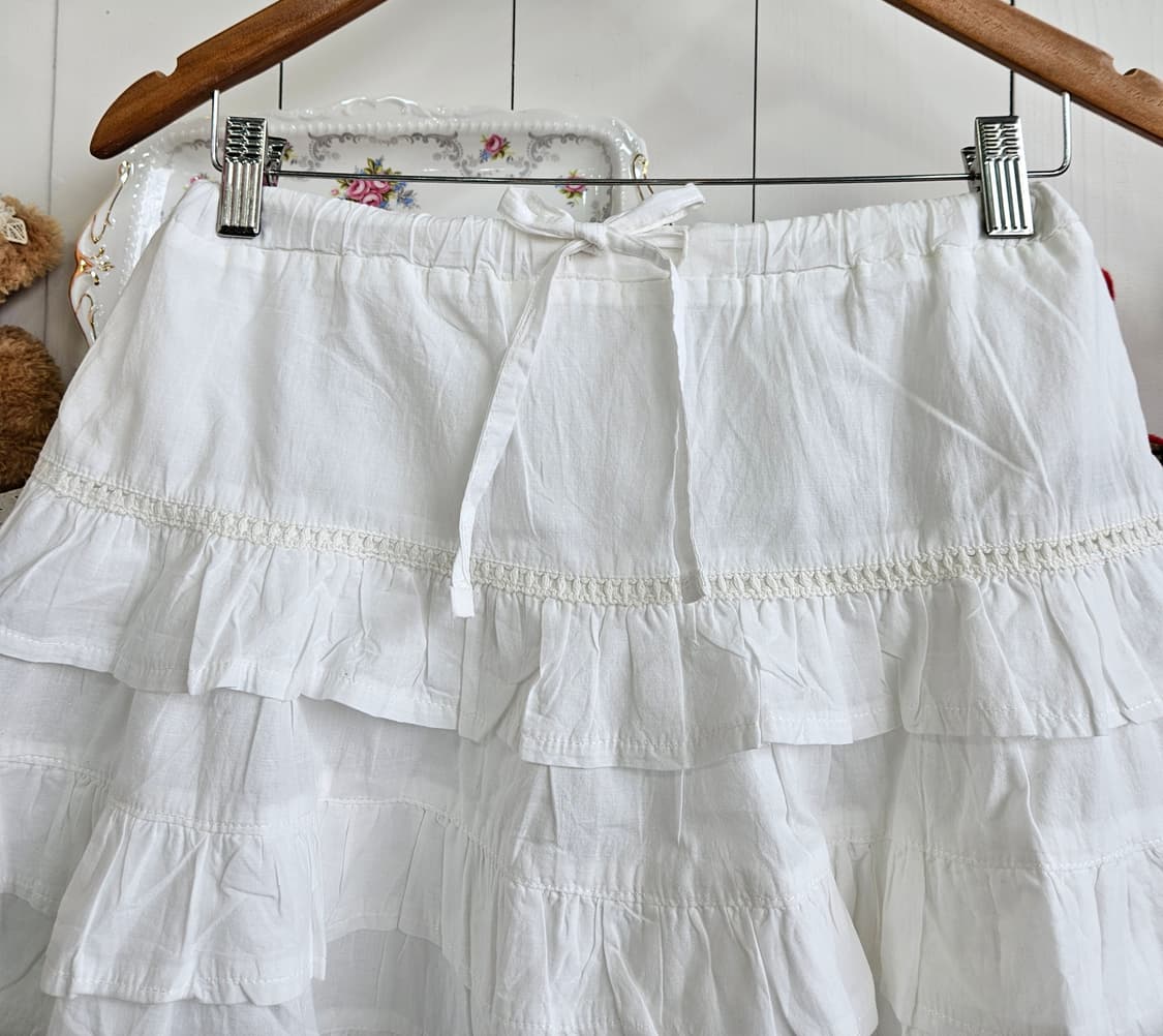 화이트 캉캉 티어드 스커트 상품이미지3