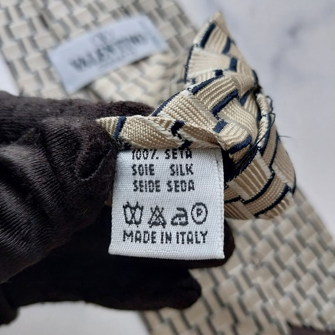 발렌티노 넥타이 베이지 자카드 패턴 10cm A~B등급 K2089
 상품이미지9