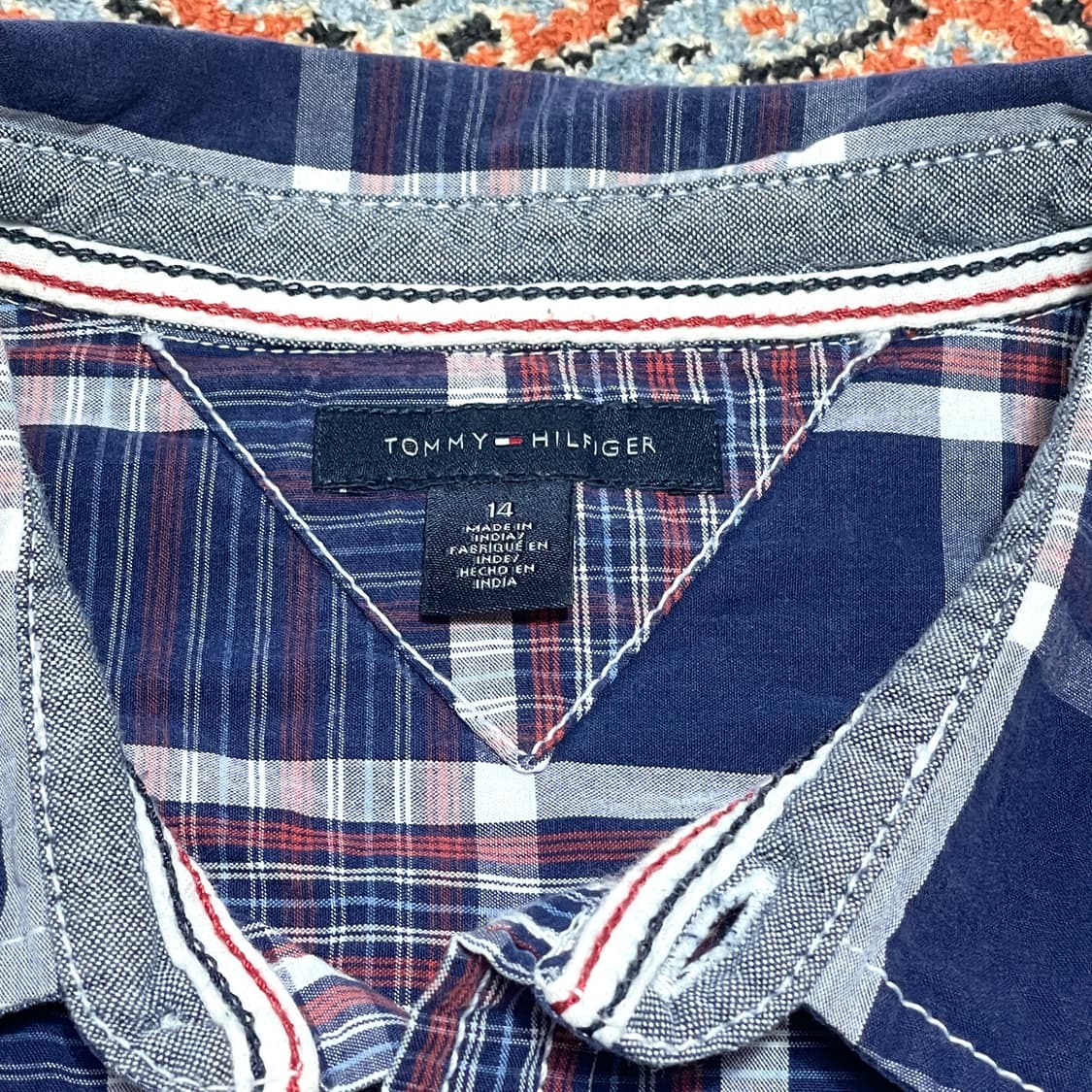 타미힐피거 블루 타탄체크 셔츠 여성M 상품이미지4