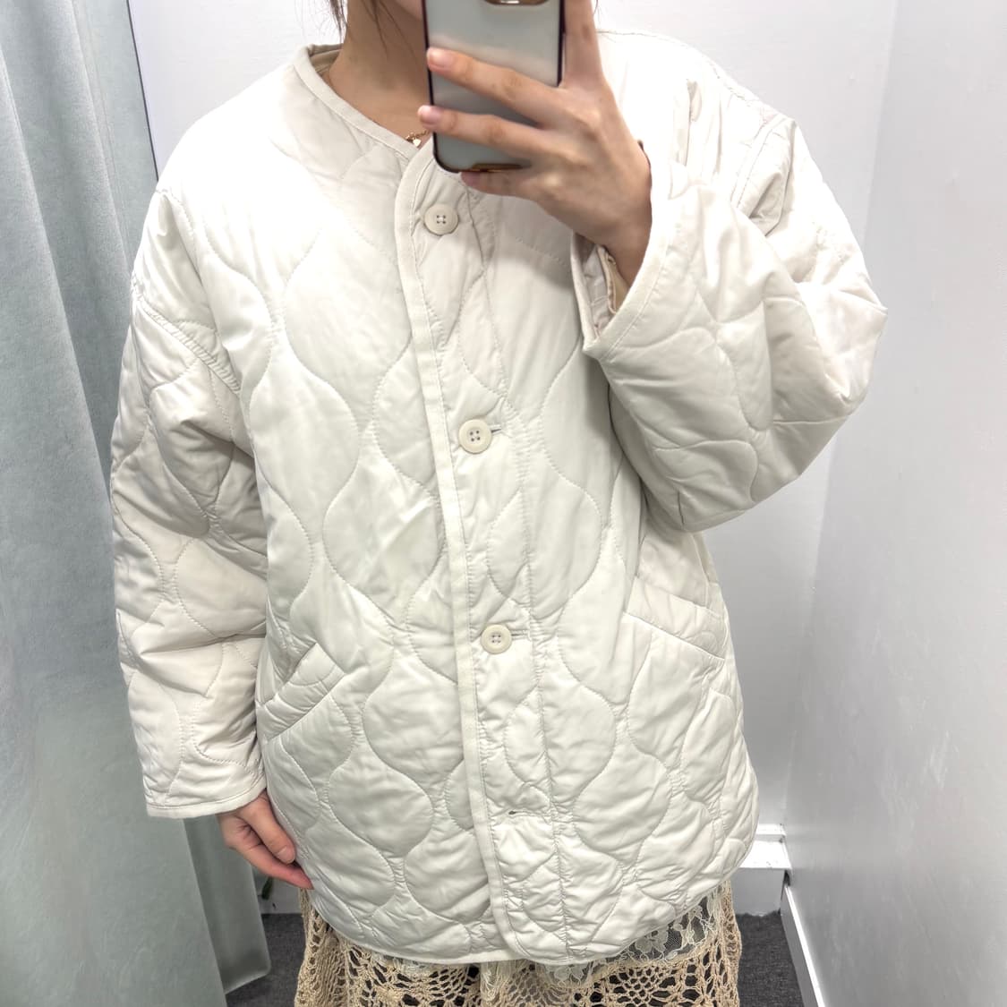 아이보리 경량패딩 상품이미지2