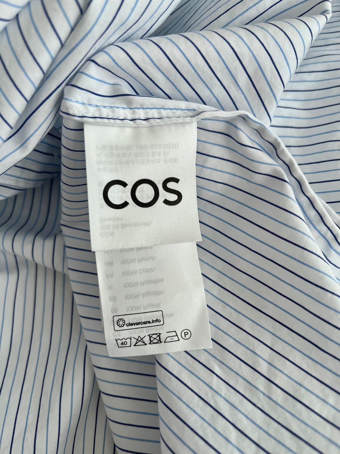 34) 코스 COS 여성 스트라이프 롱 셔츠 블루 상품이미지9