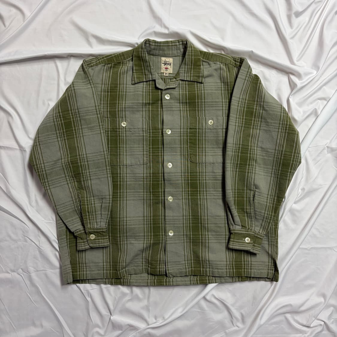 [M] 90s usa 올드 스투시 체크 셔츠 상품이미지1