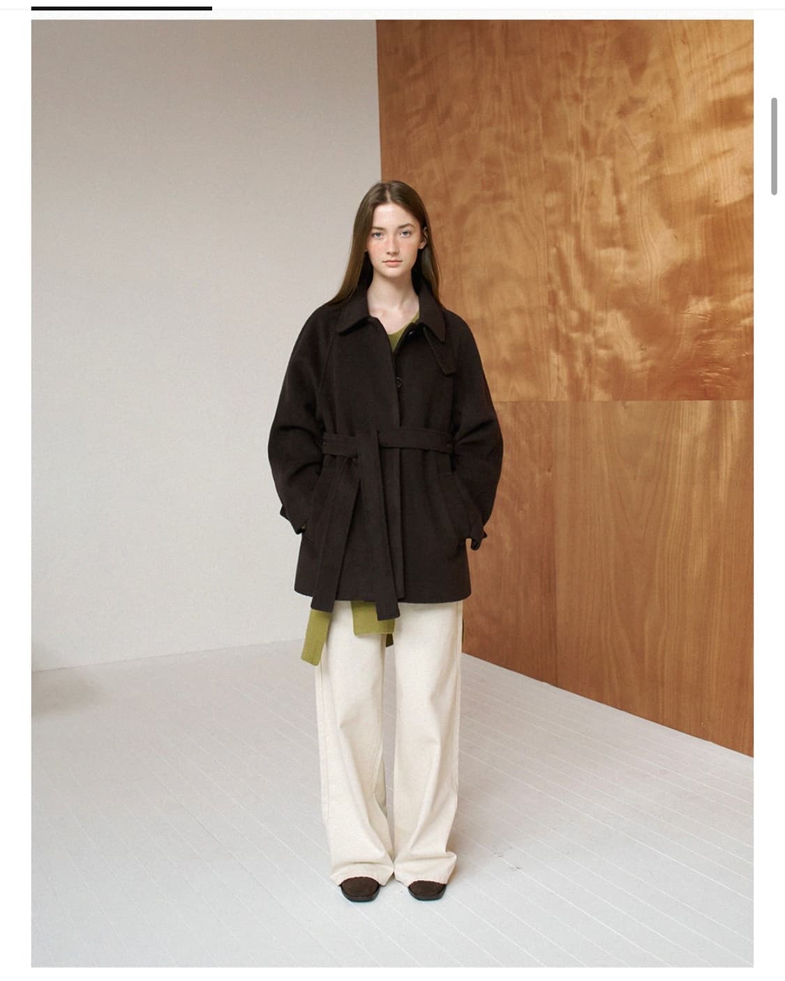 하네 파운드 울 하프 트렌치 코트_Deep Brown 상품이미지2