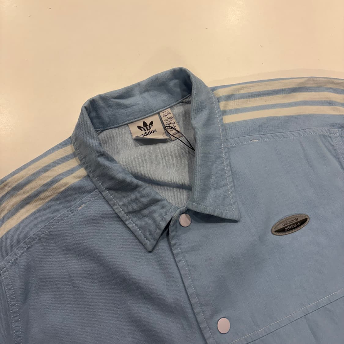 [3XL] 아디다스 대장 삼선 블루종 자켓 하늘색 B497 상품이미지3