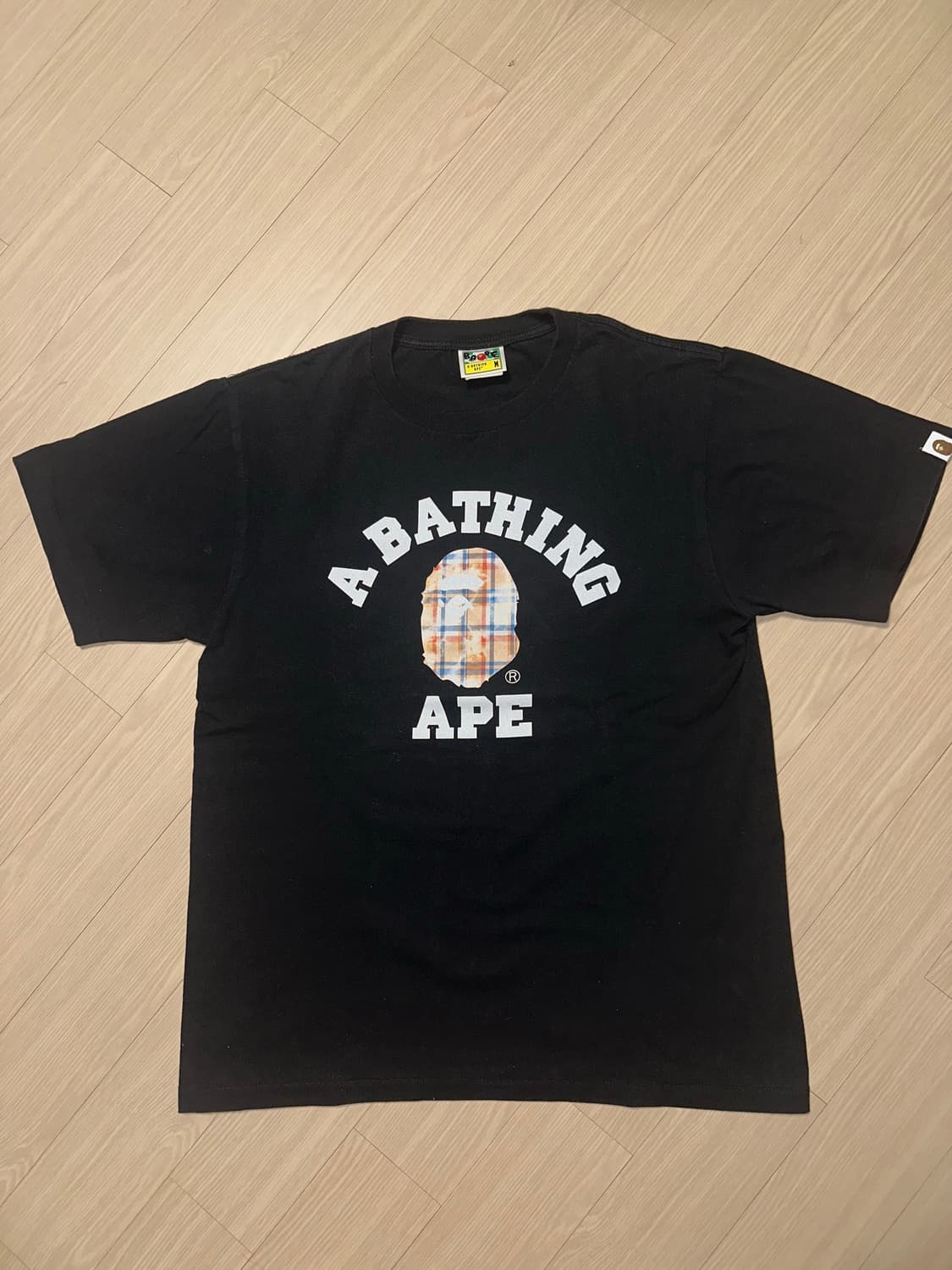 Bape bleached check T-shirts. 상품이미지1