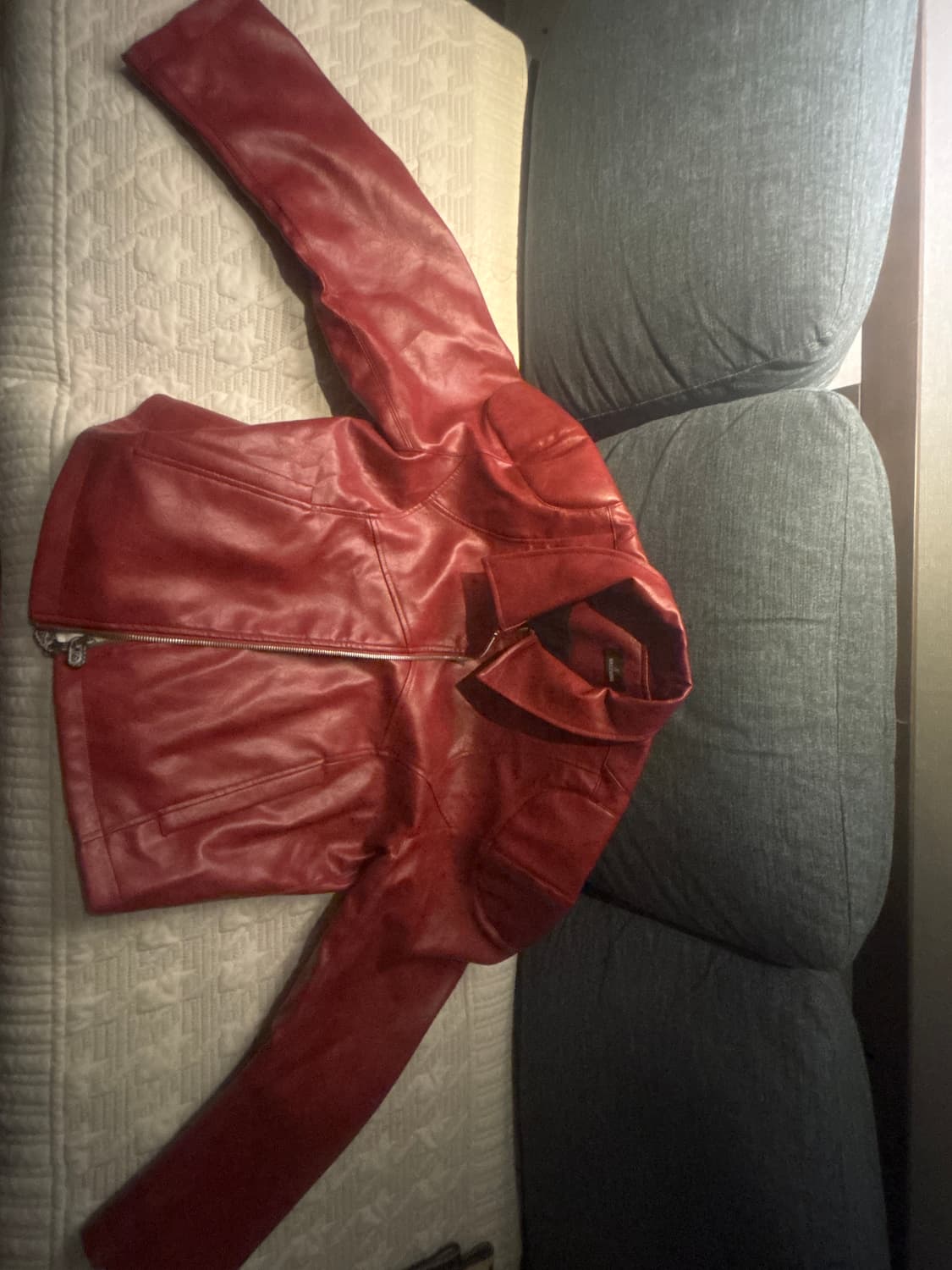 HAS2SONS red curved blade sleeve PU leat 상품이미지3