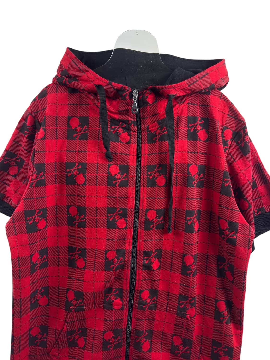 JPN 스컬 펑크 체크 반팔후드1505 상품이미지3