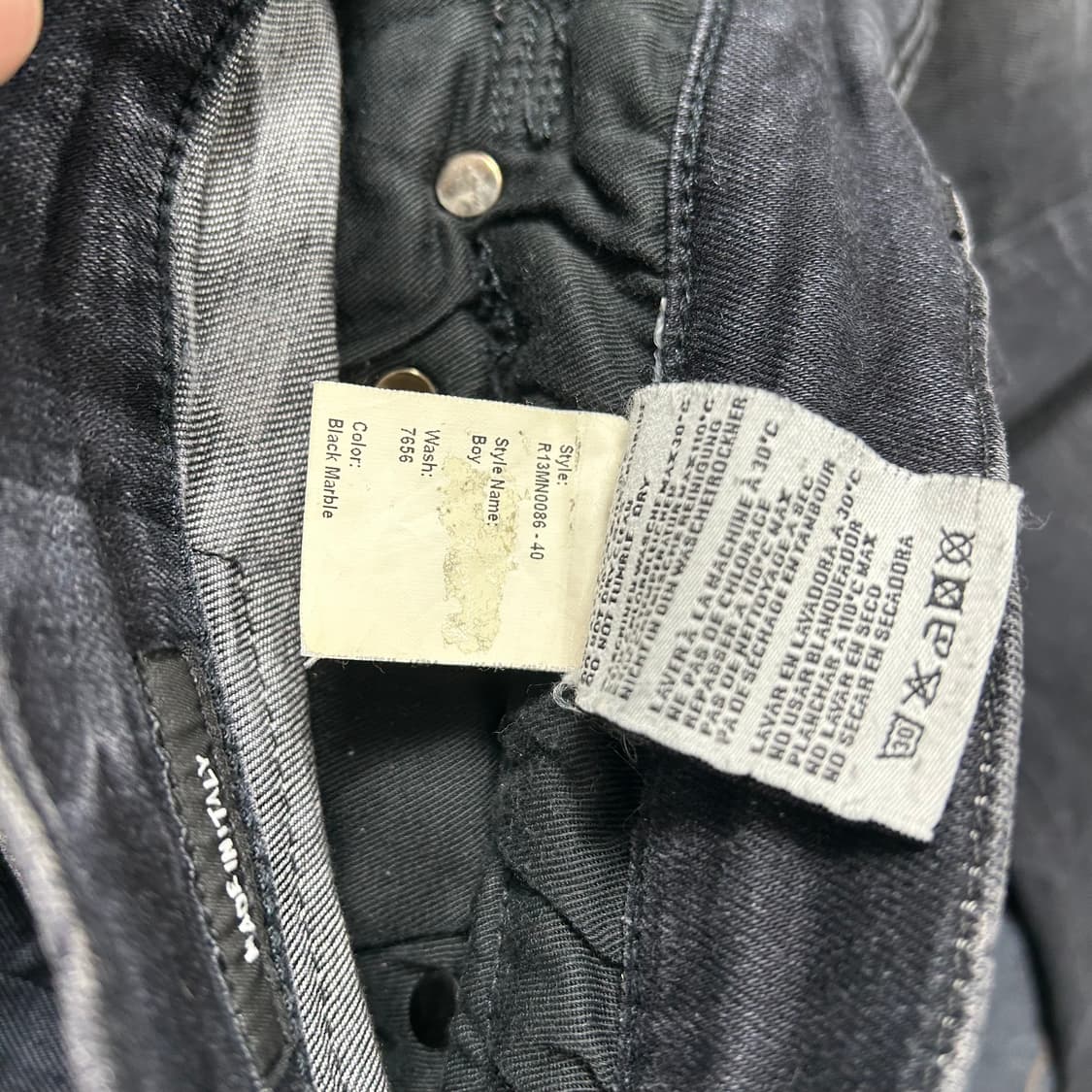 R13 알써틴 흑청 데님 팬츠 상품이미지9