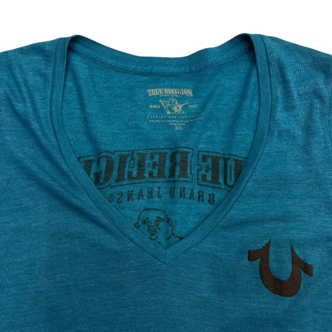 트루릴리젼 딱붙핏 블루 브이 반팔 XS 상품이미지5