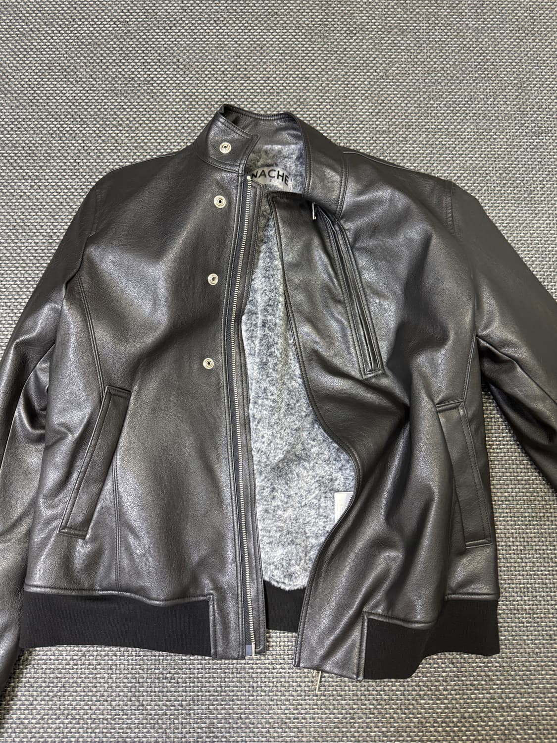 나체 nache 라이더 레더 자켓 블랙  상품이미지2