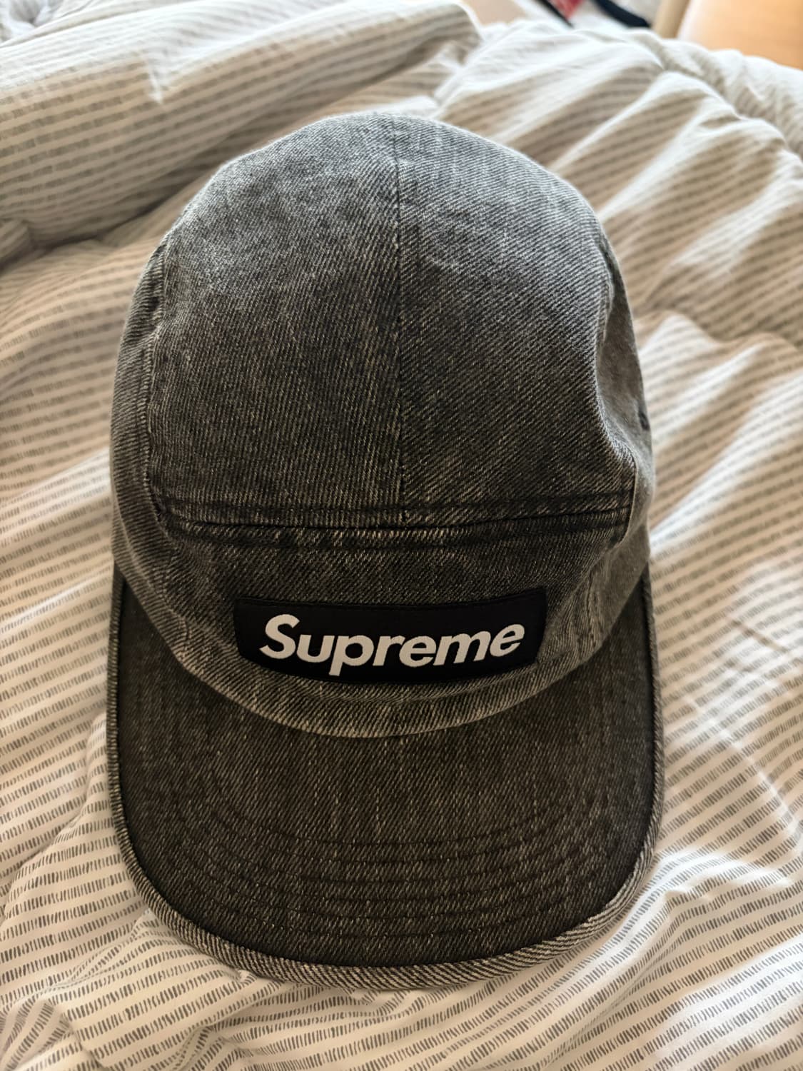 Supreme coated denim cap black (24ss) 상품이미지1