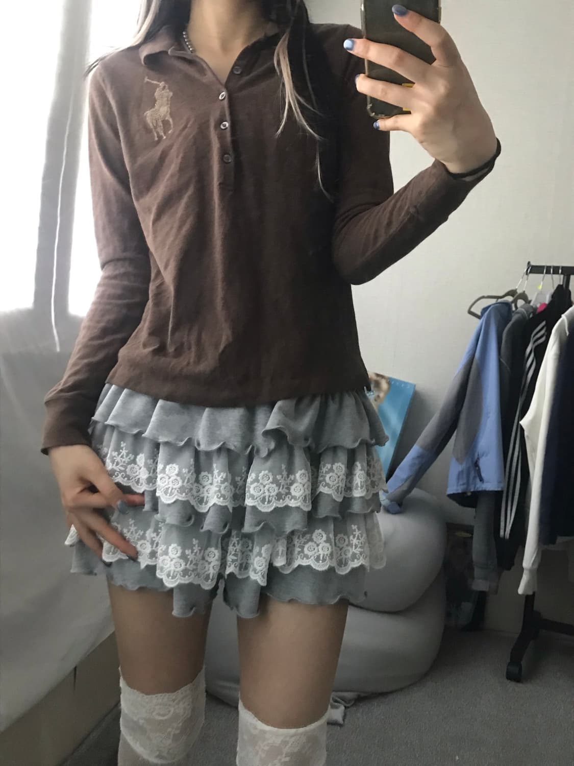 폴로 브라운 큐빅 빅포니 티셔츠 상품이미지2