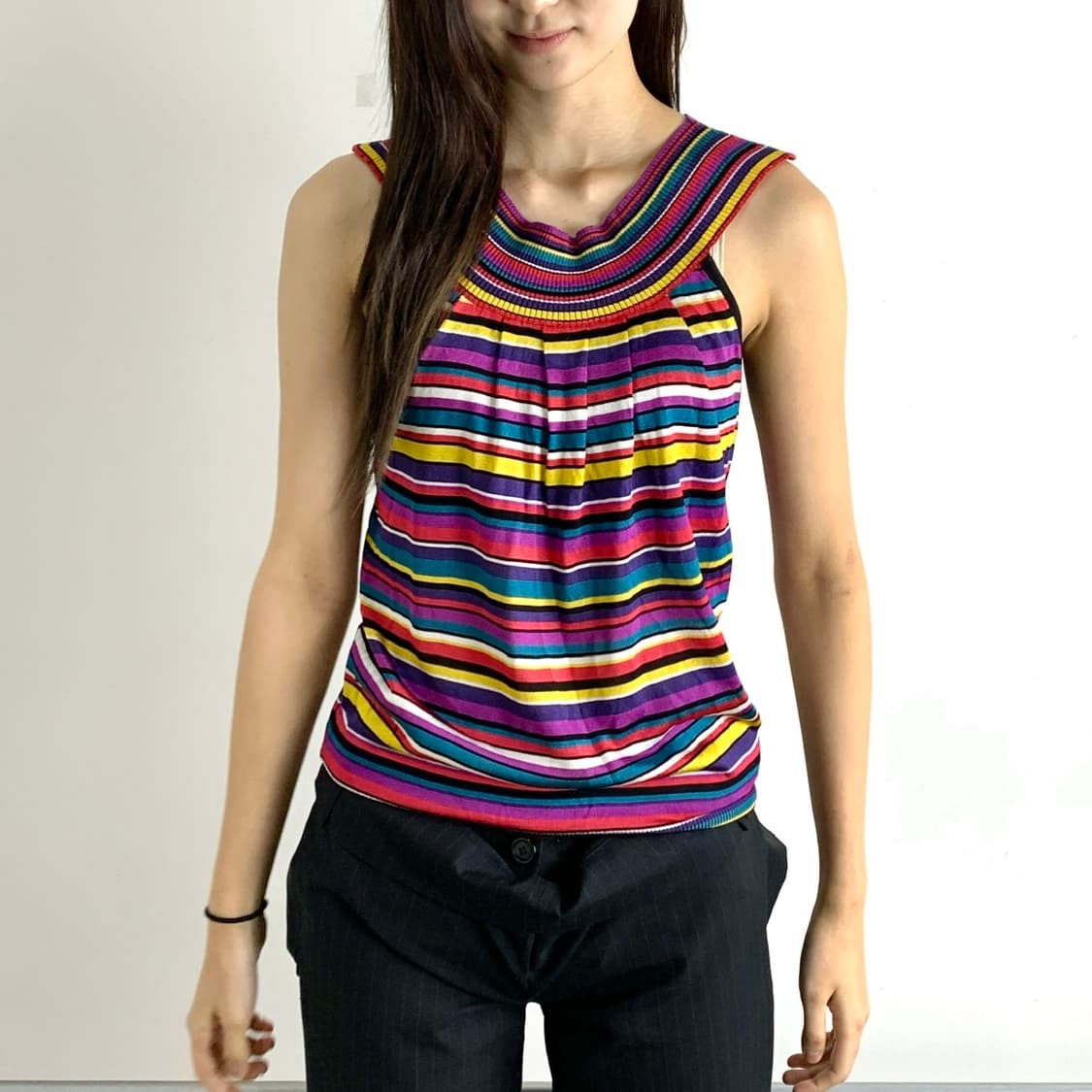 겐조 스트라이프 패턴 슬리브리스 탑 상품이미지4