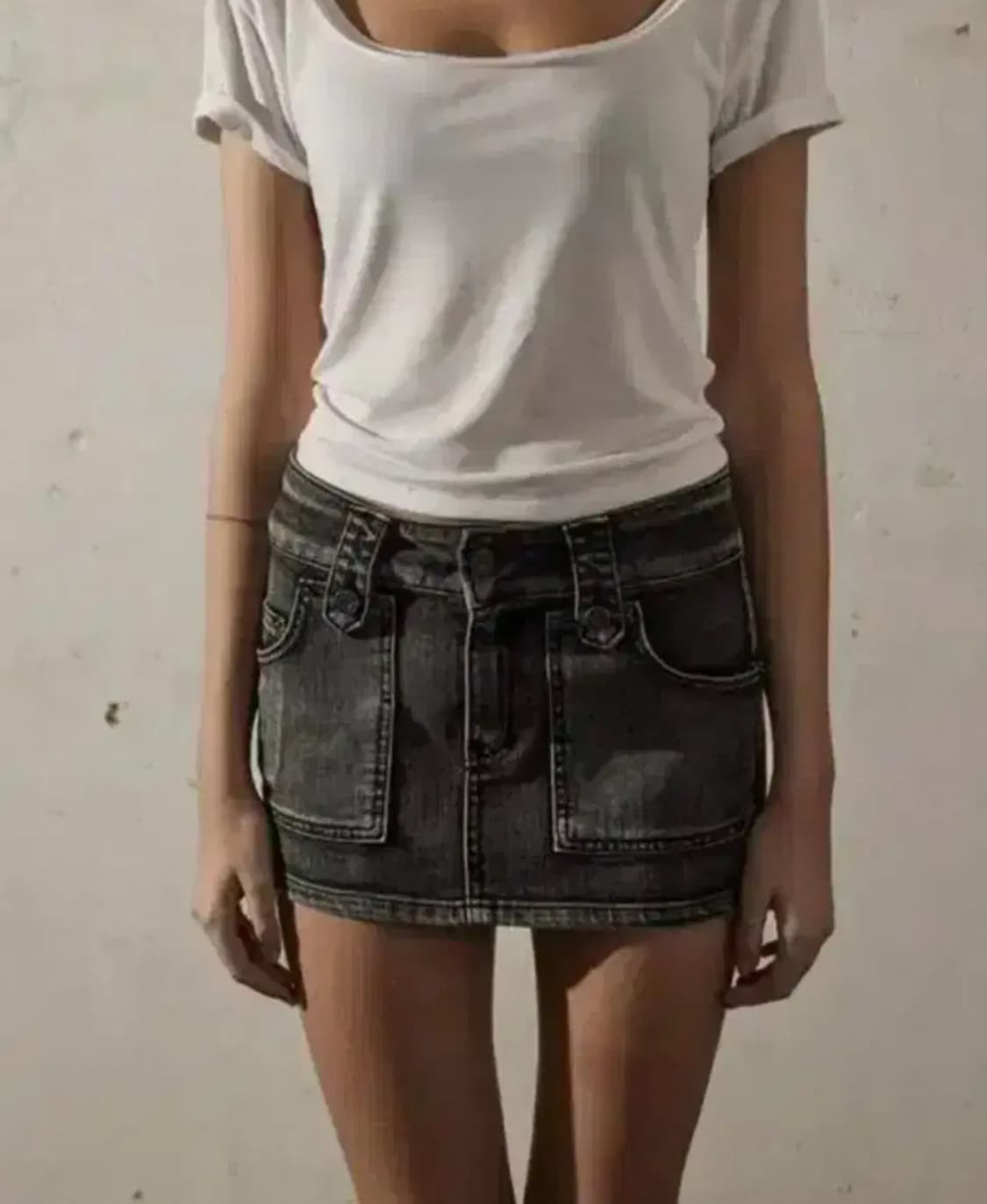 보헤미안서울 포켓 데님 스커트 그레이 m 상품이미지1