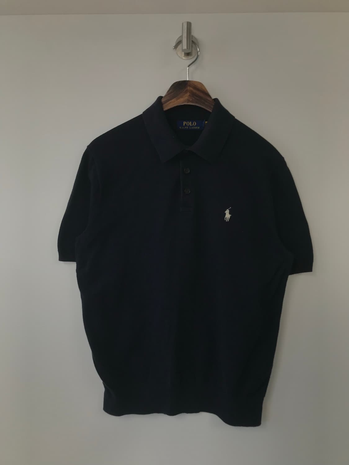 폴로 랄프로렌 자수로고 네이비 반팔 카라 니트 상품이미지2